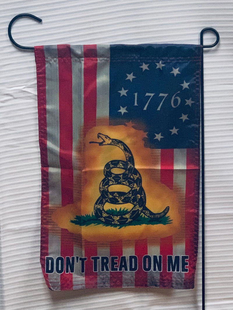 Betsy Ross Gadsden 1776 12"x18" 100D ROUGH TEX® Double Sided Garden Flag