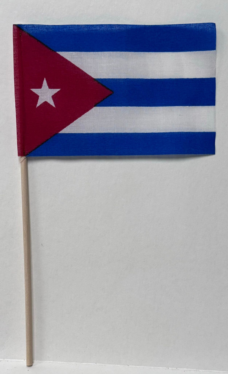 Cuba 4"x6" Desk Stick Flag Sewn Rough Tex®  Made In USA