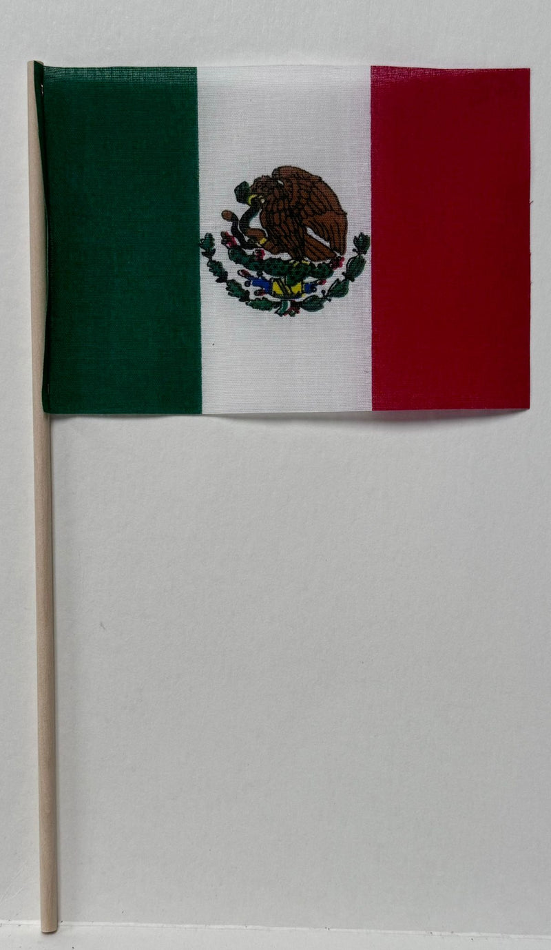 Mexico 4"x6" Desk Stick Flag Sewn Rough Tex®  Made In USA