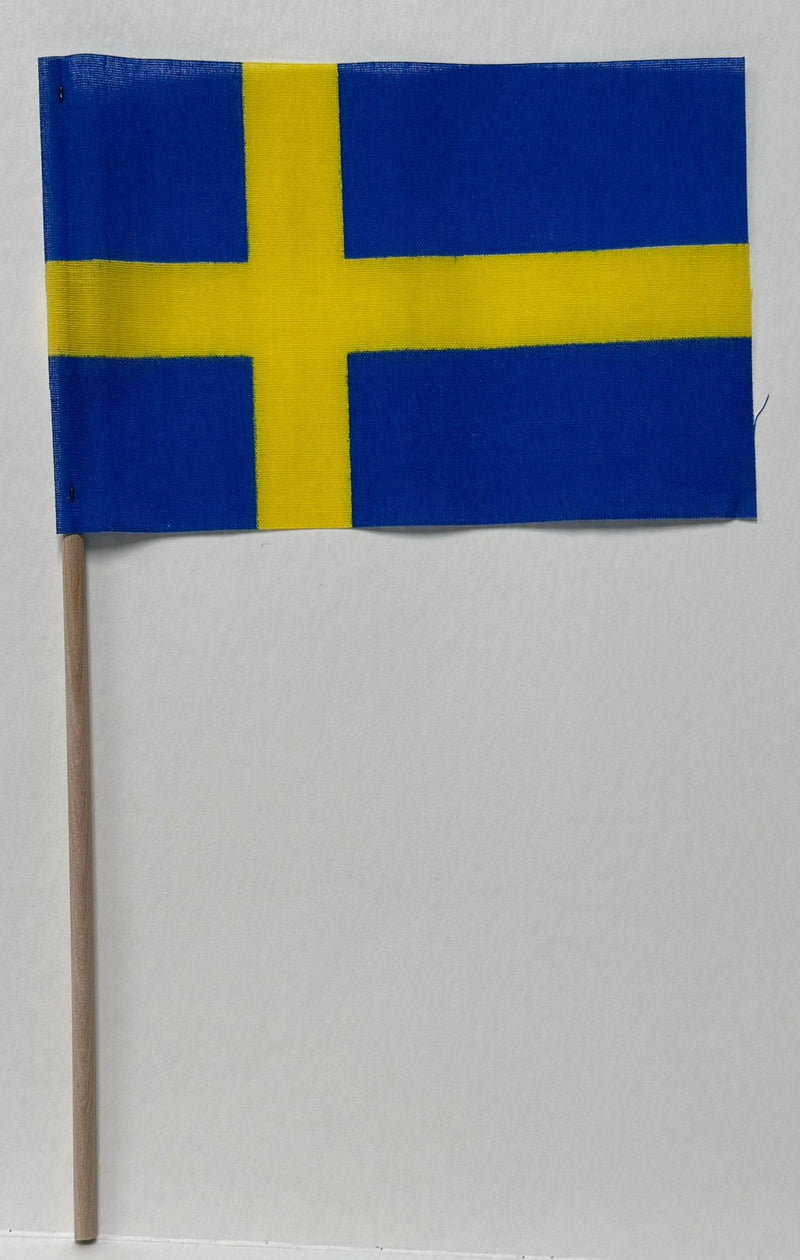 Sweden 4"x6" Desk Stick Flag Sewn Rough Tex®  Made In USA