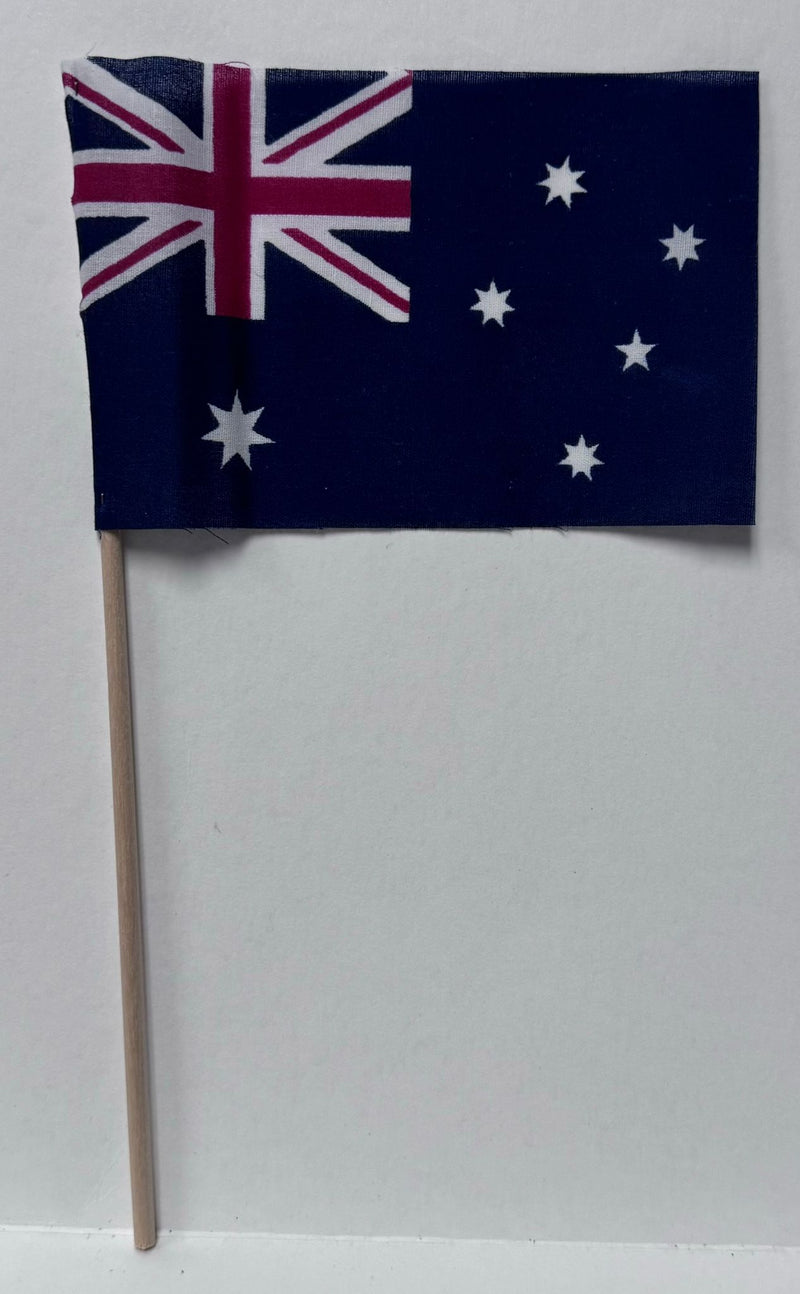 Australia 4"x6" Desk Stick Flag Sewn Rough Tex®  Made In USA