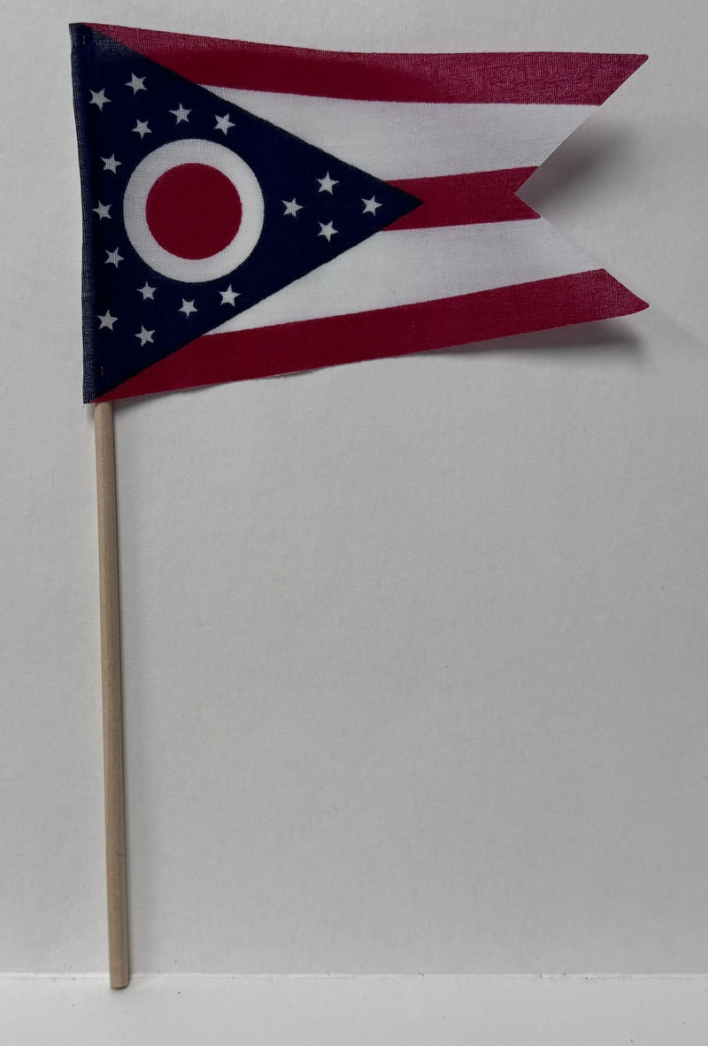 Ohio 4"x6" Desk Stick Flag Sewn Rough Tex®  Made In USA