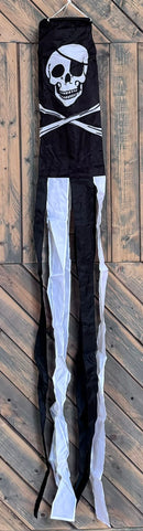 Jolly Roger Pirate Shiny 5.5"x60" Windsock 68D Nylon