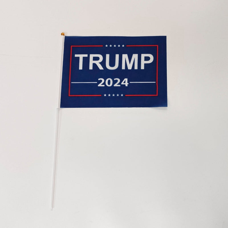 Assortment of Trump 2024 12"x18" Stick Flag ROUGH TEX® with Wooden Stick