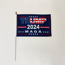 Assortment of Trump 2024 12"x18" Stick Flag ROUGH TEX® 68D 30" Wooden Stick Flags