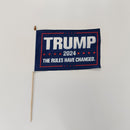 Assortment of Trump 2024 12"x18" Stick Flag ROUGH TEX® 68D 30" Wooden Stick Flags