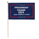 Assortment of Trump 2024 12"x18" Stick Flag ROUGH TEX® 68D 30" Wooden Stick Flags