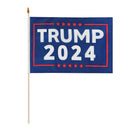 Assortment of Trump 2024 12"x18" Stick Flag ROUGH TEX® 68D 30" Wooden Stick Flags