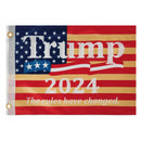 Trump 2024 The Rules Have Changed USA 12"x18" Double Sided Flag ROUGH TEX® 100D