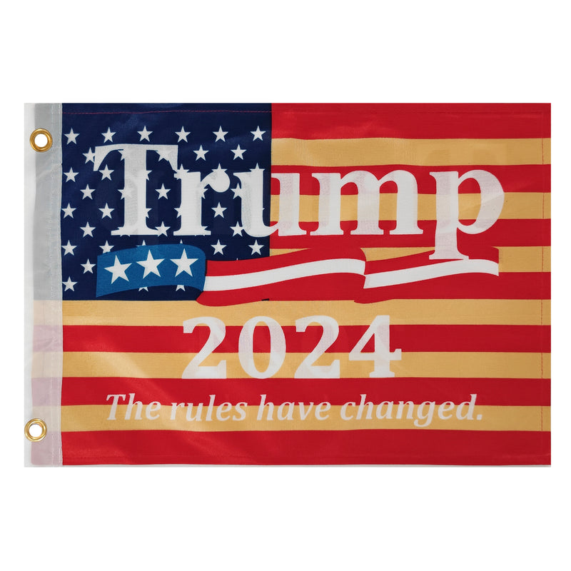 Trump 2024 The Rules Have Changed USA 12"x18" Double Sided Flag ROUGH TEX® 100D