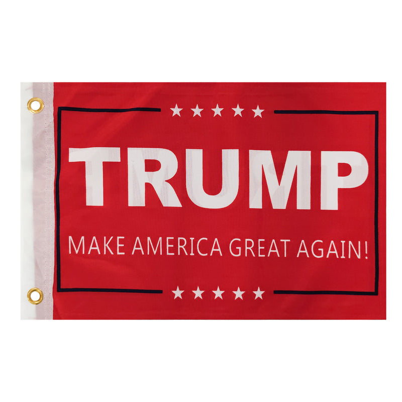 Trump Make America Great Again Red 12"x18" Double Sided Flag ROUGH TEX® 100D