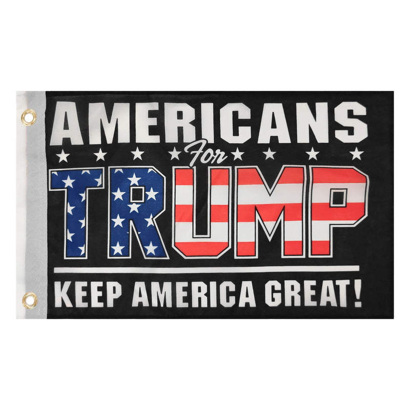 Americans For Trump Keep America Great USA 12"x18" Double Sided Flag ROUGH TEX® 100D