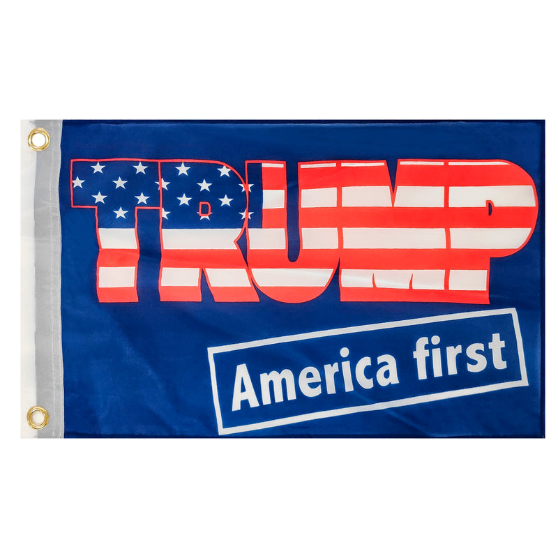 Trump America First USA 12"x18" Double Sided Flag ROUGH TEX® 100D