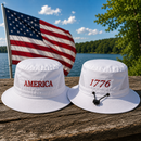 America Embroidered 1776 Heritage Safari Hat | America Heritage 1776 Ceremonial Hat| Celebrating 250 Years of Freedom