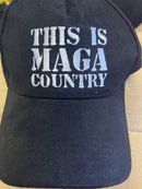 This is MAGA Country Caps Black Embroidered Trump