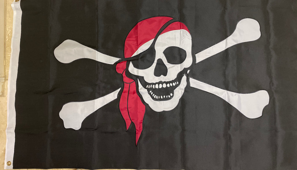 Bandiera Pirata Jolly Roger 3x5 Piedi - Teschio E Ossa Bandana E 1178982 Bandiera Pirata Jolly Roger 3x5 Piedi - Teschio E Ossa Bandana E 1178982