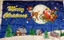 Merry Christmas Eve Santas Sleigh Gifts Reindeer 3x5 Feet Flags Blue North Pole Tree Decorations Bow Ornaments Stars Snow Flakes Flag Traditional Snowman