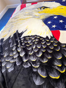 USA Eagle Mink Blanket 80"x90" King Size