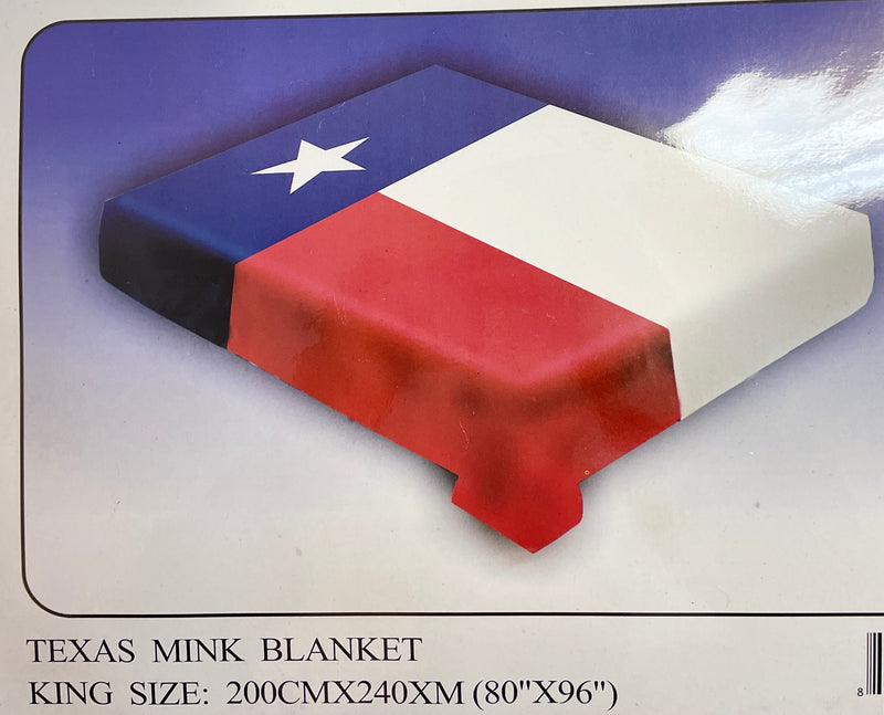 Texas Flag Mink Blanket 80"x96" King Size Premium