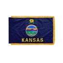 United States 56 Flags Set 3x5 Feet Cotton Gold Fringe Sleeve Premium Indoor Use One of Each American State & all Six U.S.A. Territories