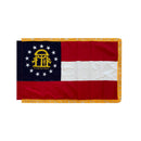 Georgia Cotton State Indoor Flag Gold Fringed Sleeve