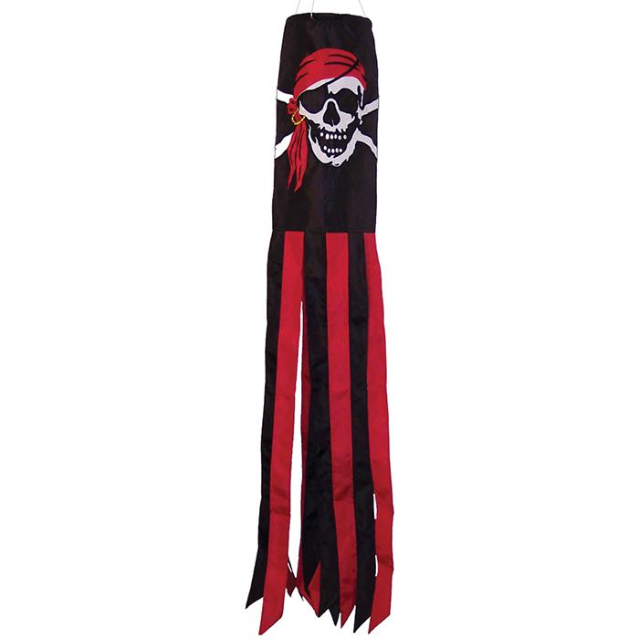 Jolly Roger Pirate 5.5"x60" Windsock Embroidered 68D Nylon