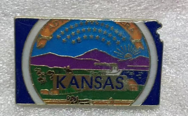 Kansas State Map Lapel Pin