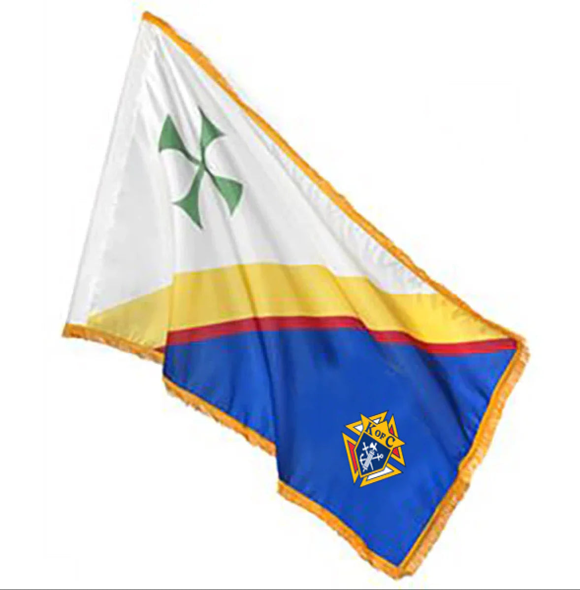 Knights of Columbus Indoor Gold Fringe Sleeved Flag 3x5 Feet