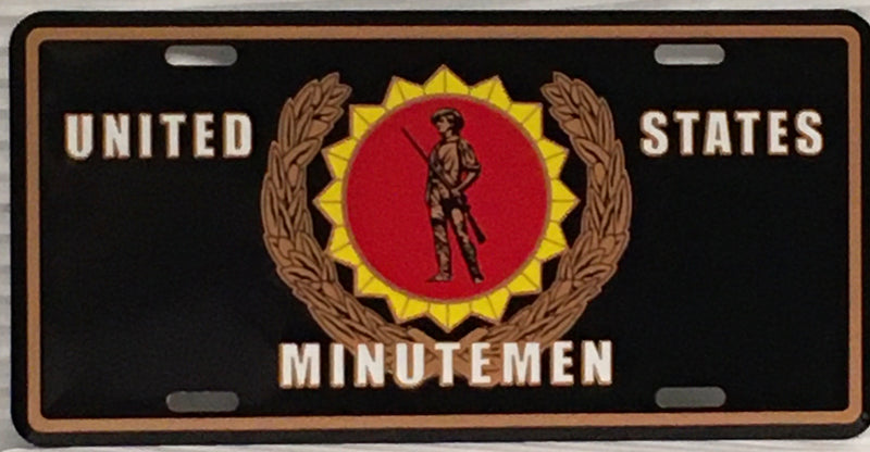 Minutemen Bond Embossed License Plate