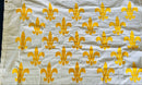 France Royal French White Gold Fleur de Lis 3x5 Cotton Texas Louisiana House of Bourbon Flags