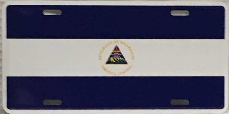 Nicaragua Flag Embossed License Plate
