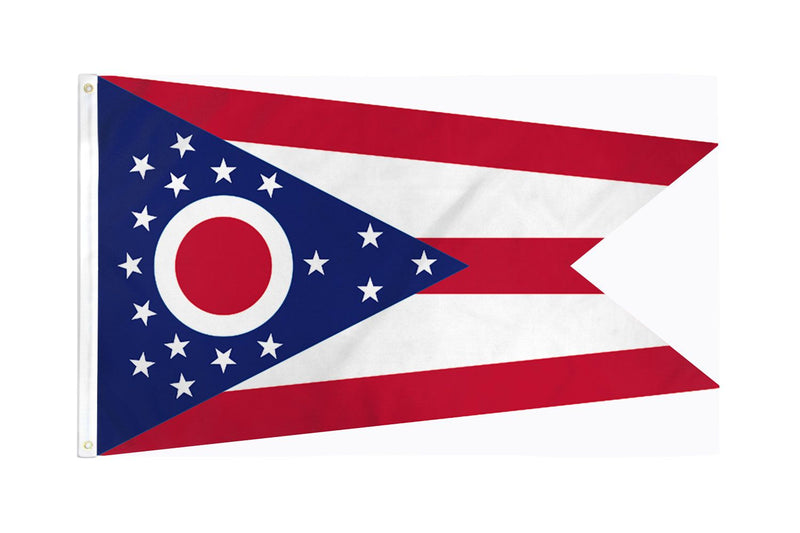 Ohio 3'x5' Embroidered Flag ROUGH TEX® Cotton