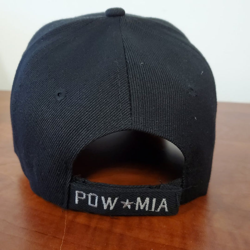 POW MIA Barbed Wire Black Embroidered Cap
