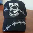 POW MIA Barbed Wire Black Embroidered Cap