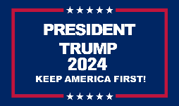 President Trump 2024 Keep America First Navy Blue 3'X5' Flag ROUGH TEX® Nylon 150D