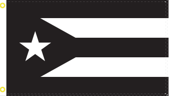 Puerto Rico Black Flag 2'x3' 68D