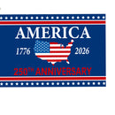 American Map USA 250 1776 2026 250th Stick Desk Quality Flags 4x6 Inches Black Staff