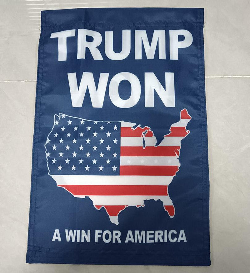 Trump Won Double Sided Garden Flags 12"x18" Ships Nov. 18th USA American Flag Map