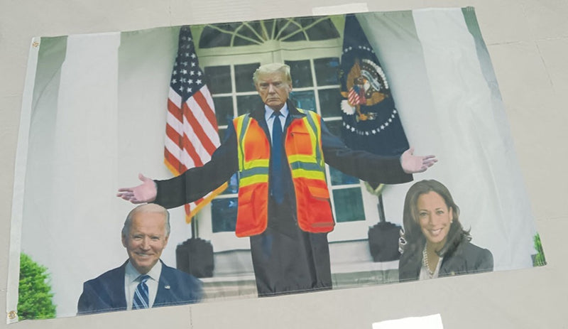 Taking Out the Garbage Trump Whitehouse Flags 3x5 Feet MAGA Victory Trump Won (GOP Republican Takeover)