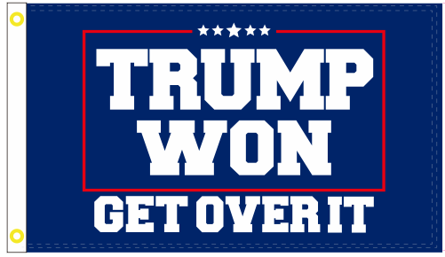 Trump Won Get Over It 2024 Flags 3x5 Feet 100D Rough Tex