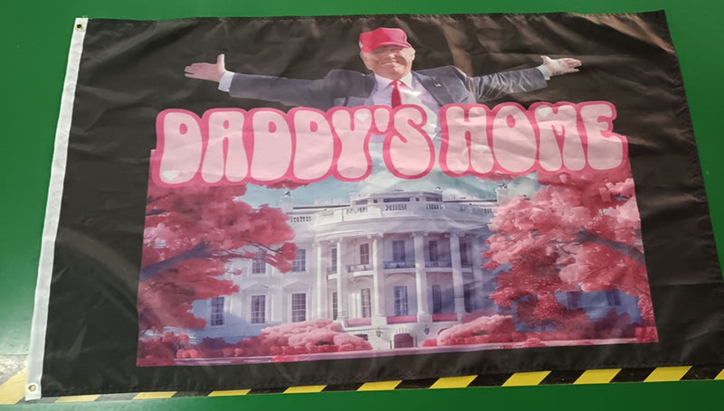 Daddys Home Trump White House 3x5 100D Rough Tex 2024 MAGA Merry Christmas