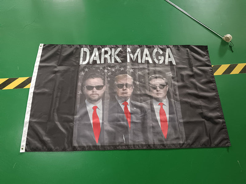 Trump Vance Musk Dark MAGA 2024 Blackout 3'x5' 100D Rough Tex American Flag