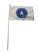 United States Space Force White 12''x18'' Nylon Stick Flags Rough Tex ®68D