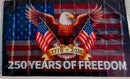 American 250 Years of Freedom 100D 1776 2026 3x5 Feet Flags Brass Grommets Heavy Duty