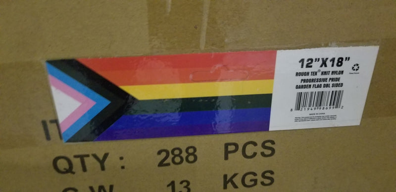 Pride Progressive Garden Flag 12x18 Inches Nylon Flag ROUGH TEX® double sided