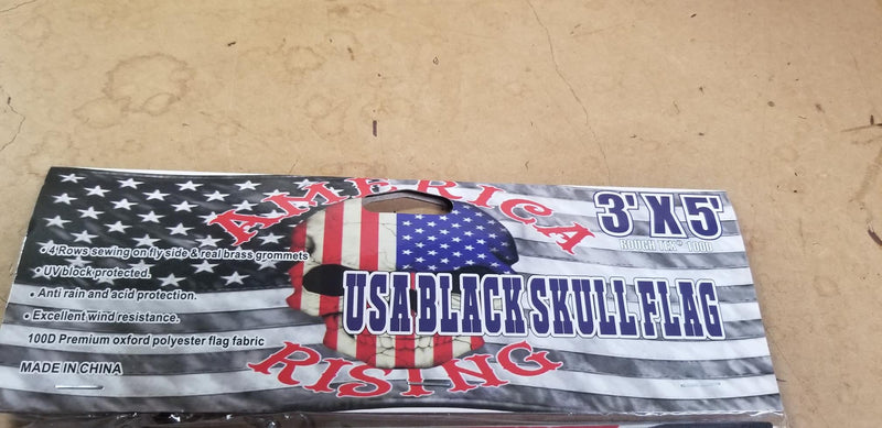USA America Rising Skull 3'X5' Flag ROUGH TEX® 100D Blackout