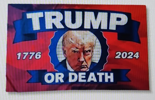 Trump or Death 1776 2024 U.S.A. American President Trump Mug Shot 2024 USA 3'X5' Flag ROUGH TEX®