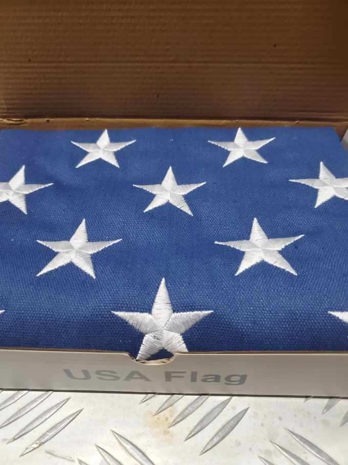 American 3'x5' 100% Organic Hemp USA Embroidered & Sewn Gift Boxed Flag