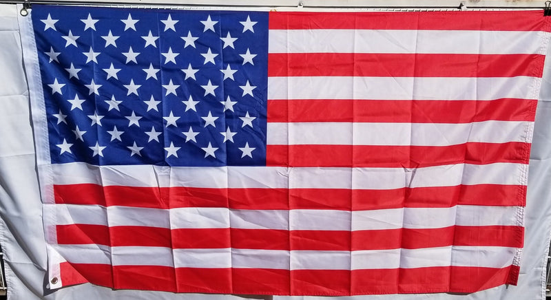 USA 3'x5' American Flags 3x5 Feet Printed 100D Rough Tex Brass Grommets Sewn Fly Side Color Header Card Heavy Duty Sale