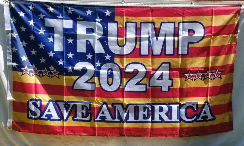 Trump 2024 Save America Vintage USA 3'X5' Flag ROUGH TEX® 100D MAGA Nation